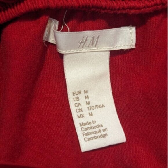 Red off the shoulder ruffle trim long sleeve blouse - Picture 3 of 4